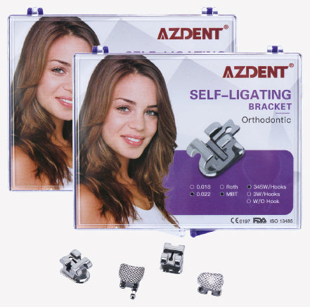 Metal self-ligating brackets